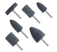 6 Pcs Assorted Shapes Head Mounted Stone Point Abrasive Grinding Wheels Bit Kit,Mounted 1/4 Inch(6mm) Mandrel for Rotary Tools (3 Shape)