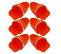 6 Pcs Automatic Poultry Feeder Reusable No Waste for Chicken Barrels Bins Orange