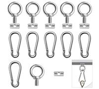 6 Pcs Awning Rail Stoppers, 6pcs Multipurpose Awning Rail Hook And Lifting Eye Nut Ring, with 6 Carabiners, Piping Stopper with Carabiner, Awning Rail Stoppers, for Caravan Motorhome