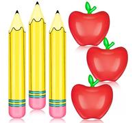 6 Pcs Back to School Balloons Sets Include Penclis Balloon The Apples Balloons for Back to School Party Decoration Graduation Classroom Garden Room Birthday Party Decorations