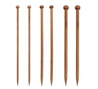 6 Pcs Bamboo Knitting Needles Set,Bamboo Knitting Needles,Lightweight Wooden Knitting Needless Set,for Professional Lightweight,Different Sizes Bamboos Needles, (10mm, 8mm, 6mm)