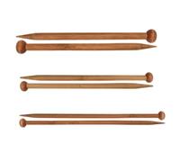 6 Pcs Bamboo Knitting Needles,Warm Different Sizes Wdooden Knitting Needles,Durable Bamboo Straight,Long Wooden Needle,for Children's Hands,Arthritic Hands,Beginner,DIY,Scarf,Sweater(6/8/10mm*25cm)