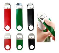 6 Pcs Bartender Bottle Openers, Beer Openers, Rubber Coated Steel Beer Bottle Opener, Heavy Duty Bar Tools for Bartenders, Pubs & Home Bars