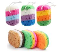 6 Pcs Bath Sponge, Bath Sponges for Adults, Gentle Cleaning and Massage, Dense Foam, Ultra Soft, Suitable for Men, Women, and Children