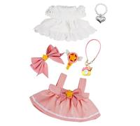 6 Pcs Beautiful Doll Clothes Compatible With 17Cm Dolls, Perfect Suitable For Birthdays, Thanksgiving, Christmas, Halloween, And Fun Parties, Pink Doll Accessories