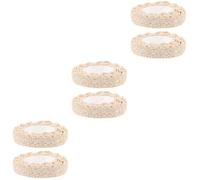 6 Pcs Beige Cotton Lace Tape for Journals, Planners and Scrapbooking | Hollow Floral Ribbon Look, Sticky Backing, No Sewing Needed, for Crafters and School Gear