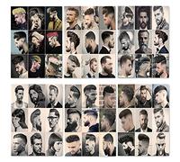 6 PCS Best Men's Hairstyles Poster Haircut & Shaving Tattoo Art Vintage Kraft Paper Print Art Painting Hair Salon Barber Shop Wall Decor Sticker A5
