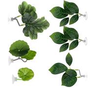 6 PCS Betta Leaves Betta Hammock Aquarium Décor Simulating the Natural Habitat Fish Tank Accessories Multi Leaf Design with Suction Cup for Sleeping Resting Hiding Playing Breeding(Various Shapes)