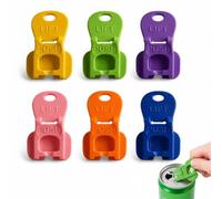 6 Pcs Beverage Barricade Pop Can Opener - Plastic Leakproof Ring Pull Can Tool for Coke, Beer & Soda Cans - Compact Bottle Opener Alternative for Kitchen, Party Cooler & Travel