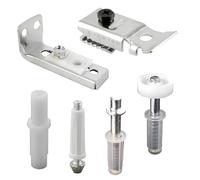6 Pcs Bi-Fold Door Repair Kit, Bifold Door Hardware Repair Replacement Part with 3/8" Pivots, 7/8" to 1" Guide Wheel and Brackets for Accordion Barn Folding Door