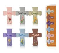 6 Pcs Bible Magnetic Bookmarks - Double-Sided Christian Cross Leather Page Clips, Religious Easter Verse Gift for Women Men Students Teachers Book Lovers, Father's Day Reading Supplies