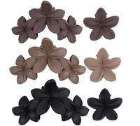 6 Pcs Big Flower Hair Claw Clips, 3Head Frangipani FlowerColor Large Hair Clips, Beach Vacation Strong Hold Jaw Hairpin for Women Girls Hair Accessories