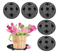 6 Pcs Big Plant Level Pot Elevator 12 Inch Heavy Duty Plant Stands Plant Pot Saucer for Avoiding Rot on Patio Deck, Plastic Round Planter Pots Elevator for Indoor Outdoor Garden Deck Floor Protector