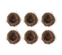 6 Pcs Bird Houses Hand Made Bird Nests Natural Bird Habitats for Home Decoration Craft Scene Fairy Garden