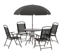 6 Pcs Bistro Set, Texteline-Black
