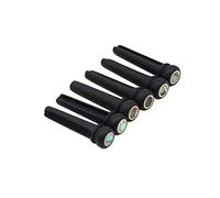 6 PCS Black Acoustic Guitar Ebony Bridge Pins With Abalone Dot Brass Circle Skirt For Folk/Acoustic And Electric Guitar