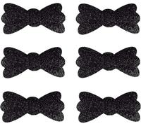 6 Pcs Black Bow Magic Hair Pad Hair Sticker Clips Glitter Sequins Bang Fixed Seamless Magic Paste Fringe Hair Bang Patch Hair Bang Accessories For Hair Styling Accessories