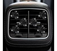 6 Pcs Black Daisy Air Vent Clips, Cute Flower Car Air Fresheners Vents Clips Diamond Vent Clip Interior Decor Charm Bling Accessories Decoration for Women Automotive Air Fresheners