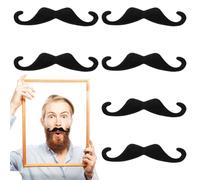 6 Pcs Black Fake Mustaches Self Adhesive Stick On Moustache Costume, Novelty Mexican Facial Hair for Party, Halloween, Masquerade, Cosplay, Performance