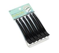 6 pcs black hair clips,Professional Hair Clips for Styling Sectioning, Non Slip No-Trace Duck Billed Hair Clips with Silicone Band, Salon and Home Hair Cutting Clips for Hairdresser, Women,10.9cm