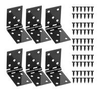 6 Pcs Black Heavy Duty Door Hinges Connectors, Box Folding Hinges for Garden Gate Wooden Door Furniture Tool Boxes (3.94x1.38Inch)