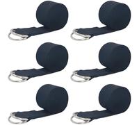 6 Pcs Black Nylon Yoga Straps for Stretching, 72 x 1.5 in Sturdy D-Ring Yoga Belt for Stretching, Pilates, Physical Rehabilitation Aid, Flexibility Training, Fitness