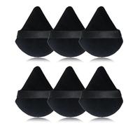6 Pcs Black Powder Puff Face Soft Triangles Makeup Puff For Loose Powder Mineral Powder Cosmetic Makeup Tools
