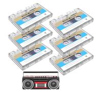 6 PCS Blank Cassette Tapes 90min,Blank Cassette Tapes for Recording,90 Min Recording Time Cassette Tapes Blank,Blank Tapes for Recording for Car Stereo Systems and Other Devices