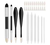 6 PCS Blending Stumps,Blending Pencil,Comes with 20 Sponge Tips,Pencil Blender,Double Ended Art Blending Pencils Tools,Artist Blending Sponge Pen for Sketching Painting Student Artists