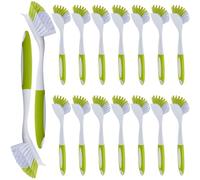 6 Pcs Blue Kitchen Scrub Dish Brush Bulk with 11 Inch Handle Cleaning Dish Scrubber with Stiff Bristles Washing Scrub Brushes for Housekeeping for Pots and Pans, Kitchen Sink (Greenyellow,20)
