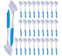 6 Pcs Blue Kitchen Scrub Dish Brush Bulk with 11 Inch Handle Cleaning Dish Scrubber with Stiff Bristles Washing Scrub Brushes for Housekeeping for Pots and Pans, Kitchen Sink (Blue,30)