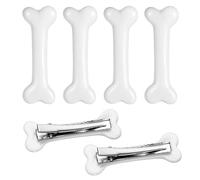 6 Pcs Bone Hair Clip, White Bones Hairpins Skull Skeleton HairPins for Women Girls White Dog Bone Alligator Clips Halloween Cosplay Costume Decorative Hair Pins Accessories, Daily Wear