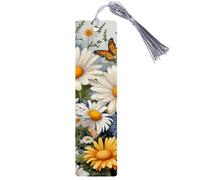6 Pcs Bookmark with Box, Daisy Butterfly Print Bookmark for Study and Reading