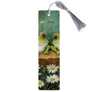6 Pcs Bookmark with Box, Frogs and Daisy Print Bookmark for Study and Reading