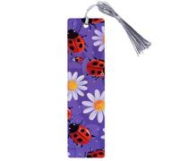 6 Pcs Bookmark with Box, Ladybugs Daisy Flowers Print Bookmark for Study and Reading