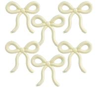 6 Pcs Bow Balloons Cream White Bow Decorations for Girls Women Bow Themed Birthday Party Supplies for Baby Shower, Gender Reveal, Wedding, Bachelorette, Bridal Shower Event Decor 26 x 24 in