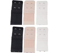 6 PCS Bra Extenders Women Elastic Extensions Bra Extender Set 2 Hook 2 Rows Set White, Black, Skin Color, Soft and Comfortable Bra Strap Extension