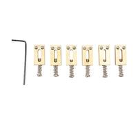 6 Pcs Brass Electric Guitar Bridge Saddle 10.5mm | Tremolo Saddle for Stable Tuning & Brighter Tone | Replacement Parts for Strat/Tele with Wrench (Silver)