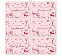 6 Pcs Bridesmaid Proposal Card, 4 Will You Be My Bridesmaid Card, 2 Will You Be My Maid of Honor, Wedding Bridesmaids Gifts Invitation Cards with Envelope for Bridal Shower