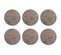 6 PCS Bronze Leather Cup Mats, 10cm Round Leather Coasters, Heat Resistant Table Protector