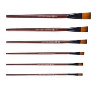 6 Pcs Brush Set Flat Acrylic Paint Brushes Painting Nylon Hair Drawing Supplies Set Nylon Hair Painting Flat Artist