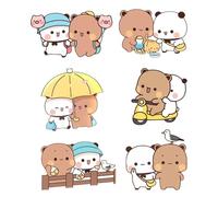 6 PCS Bubu and Dudu Fridge Magnet, Kawaii Anime Decor Fridge Magnets for Adults Couples, Romantic Funny Dudu Bubu Gifts for Him and Her, Personalised Cute Magnets for Home Office