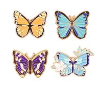 6 Pcs Butterfly Brooch Set Elegant Enamel Butterfly Lapel Pins for Women Dainty Insect Dress Corsage Bouquet Brooches Bride Wedding Jewelry Gifts, M, Metal, cubic zirconia