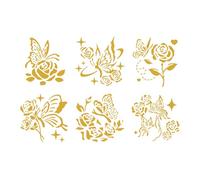 6 Pcs Butterfly Stencil Hollow Out Painting Stencils Journal Stencils Forests Garden Stencil for Painting On Scrapbook Flowers Scrapbook Craft Templates