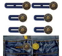 6 Pcs Button Extender for Trousers, Button Waist Extender, Pants Waist Extender Adjustable, Extended Jeans Waistband Button Extender Set, Elastic Collar Extenders for Jeans Skirts Trousers