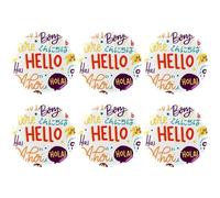 6 Pcs Button Pins, Brooch Lapel Pin, Enamel Pins Funny Badge Jewelry Gift for Clothing Backpack Hat Jacket Decoration - Hello Words in Different Languages