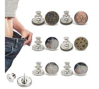 6 Pcs Buttons for Jeans,Adjustable Jean Button Pins,Pant Waist Tightener,No Sew and No Tools Instant Jean Button Pins for Pants, Simple Installation, Reusable and Adjustable (Style 2)