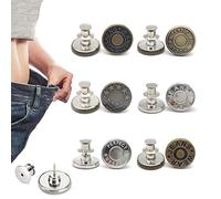 6 Pcs Buttons for Jeans,Adjustable Pant Waist Tightener,No Sew and No Tools Instant Jean Button Pins for Pants, Simple Installation, Reusable and Adjustable (Style 1)