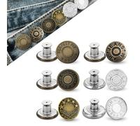 6 PCS Buttons for Jeans,Jeans Button,Jeans Buttons Metal Replacement,for Jeans, Shoes, Hats, Bags,Children's wear,Down Jackets,DIY Projects and Other Types of Fabrics. （Six Styles）