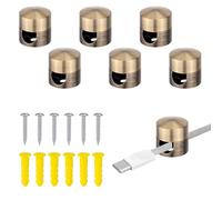 6 Pcs Cable Anchors for Desk Organization, Charger Cable Management Clips Metal Cable Holders for Cords Sturdy Aluminum Wire Organizer for Home Office(Bronze)